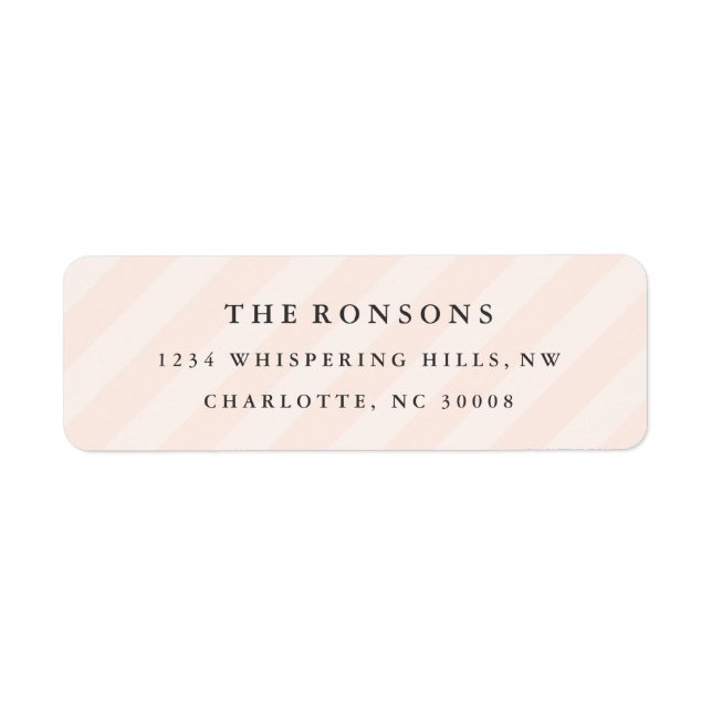 Diagonal Stripe Pink Pattern Girly Return Address (Front)