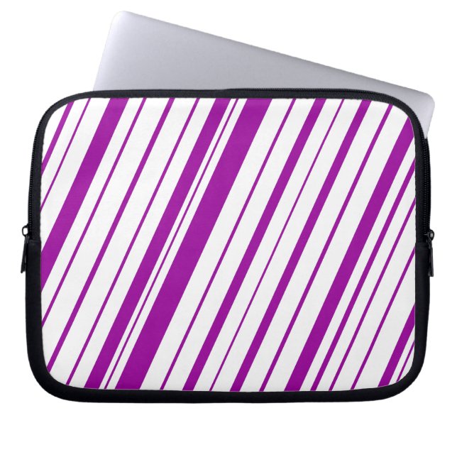 Diagonal Stripe ~ Purple Laptop Sleeve (Front)