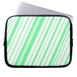 Diagonal Stripe ~ Sea Foam Green Laptop Sleeve