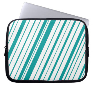 Diagonal Stripe ~ Teal Laptop Sleeve