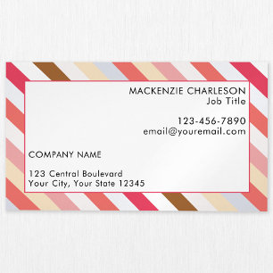 Diagonal Stripe Warm Toned Modern Magnetic Business Card