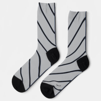 Diagonal striped black on grey classic socks