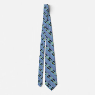 diagonal striped migrating fish blue or any colour tie