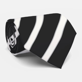 Diagonal striped white on black classic tie