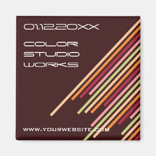Diagonal Stripes 01 * Chocolate Candy Magnet