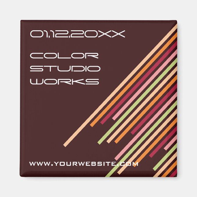 Diagonal Stripes | 01 * Chocolate Candy | Magnet (Front)