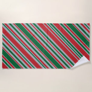 Diagonal stripes background beach towel