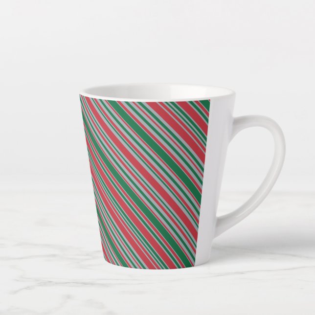 Diagonal stripes background latte mug (Right)
