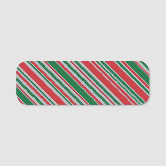 Diagonal stripes background name tag (Front)