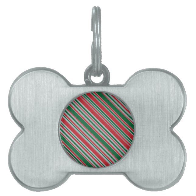 Diagonal stripes background pet ID tag (Front)
