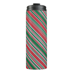 Diagonal stripes background thermal tumbler