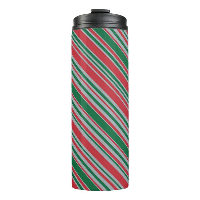 Diagonal stripes background thermal tumbler (Front)