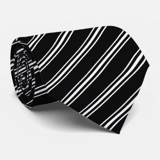 Diagonal Stripes | Black and White Striped Tie