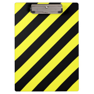 diagonal stripes black and yellow clipboard
