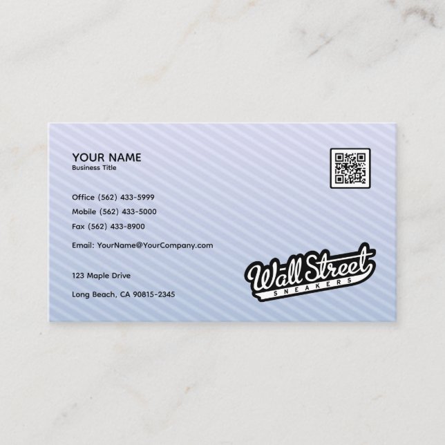 Diagonal Stripes - Business Card Design (Front)
