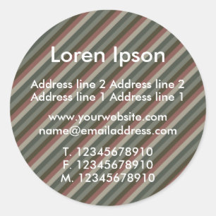 Diagonal Stripes Business / Profile Classic Round Sticker