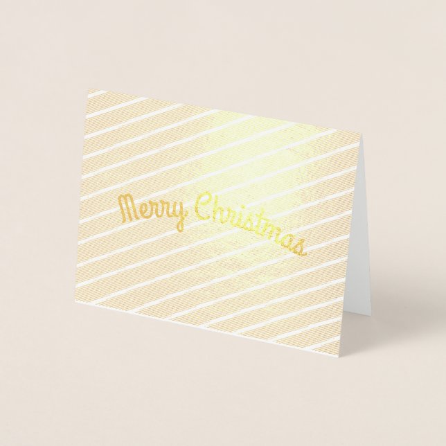Diagonal Stripes Christmas Greetings Foil Card (Front)
