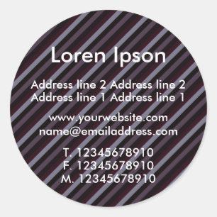 Diagonal Stripes III Business / Profile Classic Round Sticker