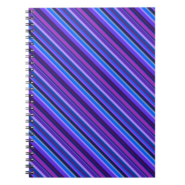 Diagonal stripes in blue and purple notebook (Front)