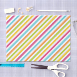 Diagonal stripes in vibrant colors tissue paper