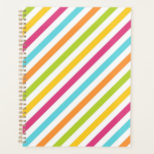 Diagonal stripes in vibrant colours planner