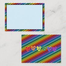Diagonal Stripes, LGBTQ+ Rainbow Pride Note