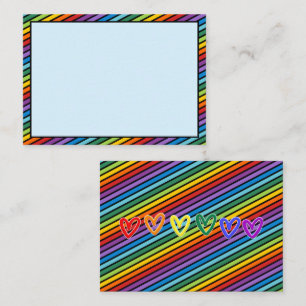 Diagonal Stripes, LGBTQ+ Rainbow Pride Note Card