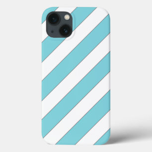 diagonal stripes light blue iPhone 13 case