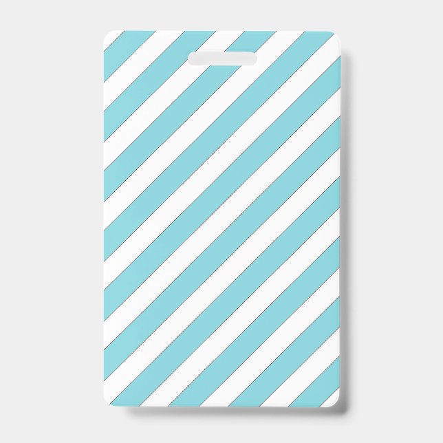 Diagonal Stripes Light Blue ID Badge (Front)
