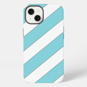 diagonal stripes light blue iPhone 13 case