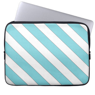 diagonal stripes light blue laptop sleeve