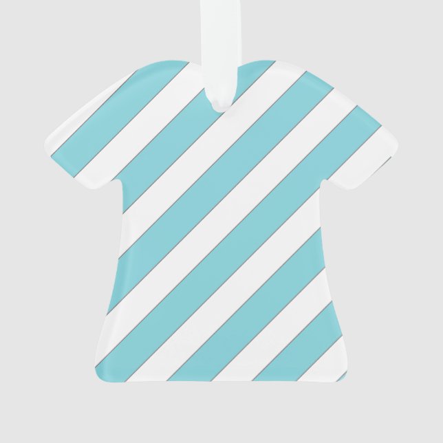 diagonal stripes light blue ornament (Back)