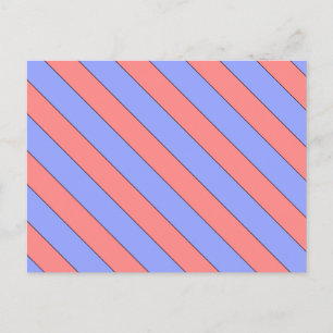 diagonal stripes pink and purple postcard