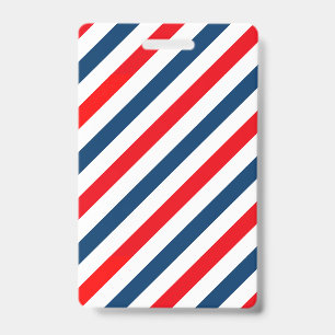 Diagonal Stripes Tricolor ID Badge