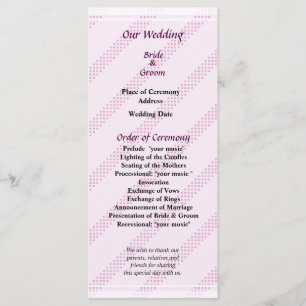 Diagonal Stripes Wedding Program Programme