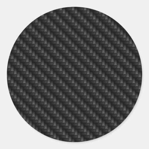 Image of Diagonal Tightly Woven Carbon Fibre Texture Classic Round Sticker