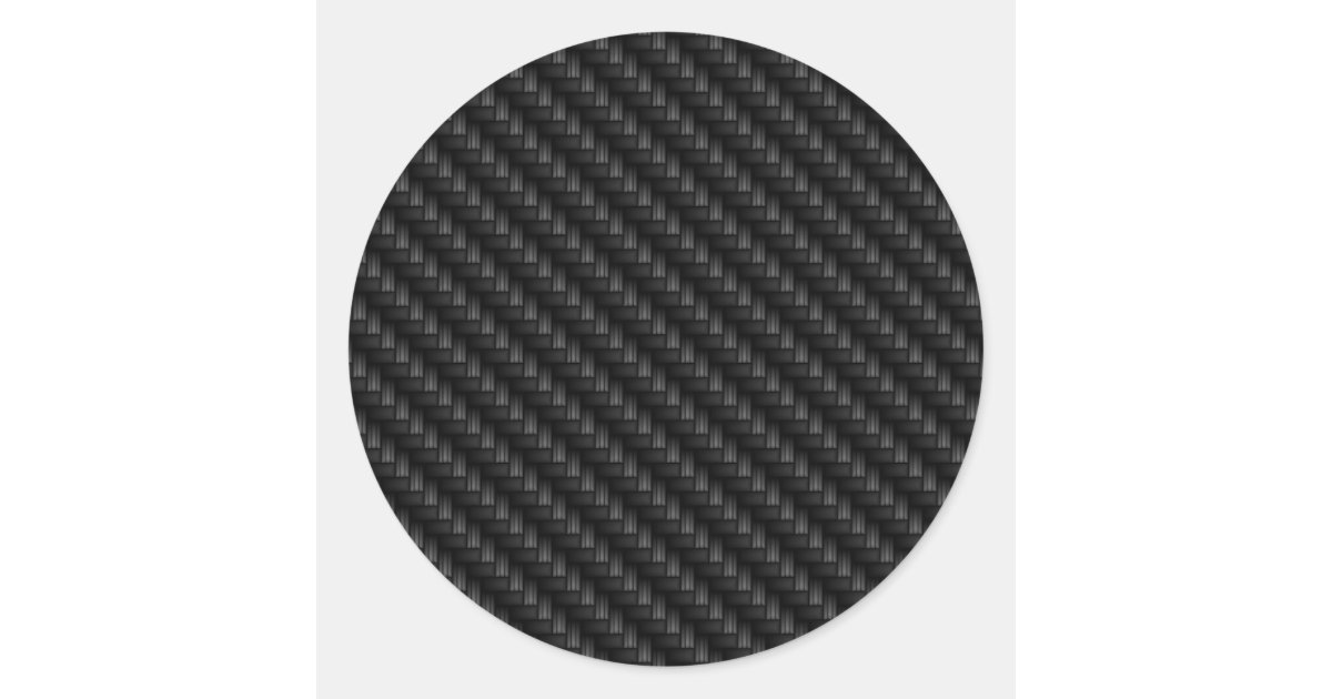 Diagonal Tightly Woven Carbon Fibre Texture Classic Round ...