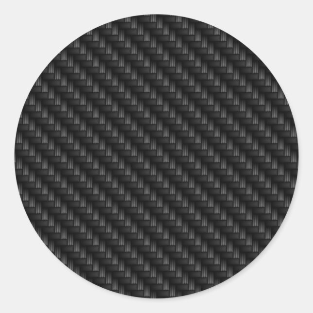 Diagonal Tightly Woven Carbon Fibre Texture Classic Round Sticker (Front)
