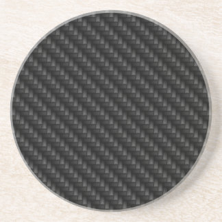Diagonal Tightly Woven Carbon Fibre Texture Coaster