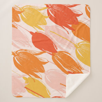 Diagonal Tulips: Light Colour Design. Sherpa Blanket