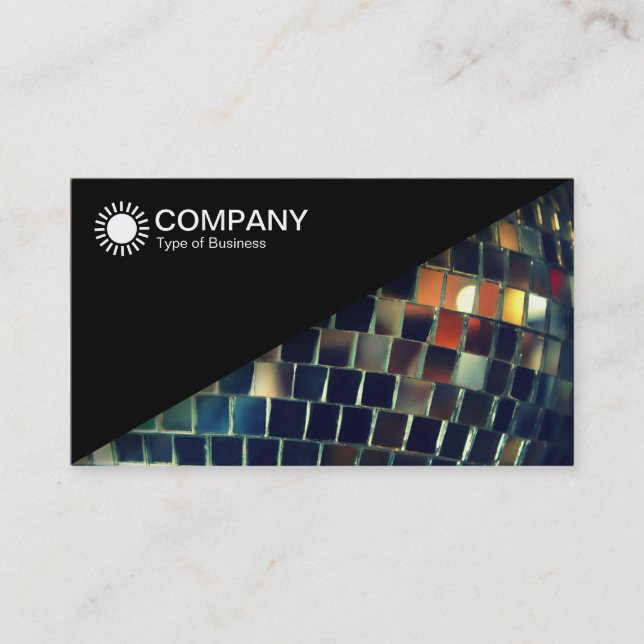 Diagonal V2 - Black - Mirror Ball Business Card (Front)