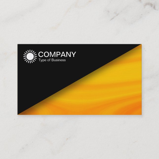 Diagonal V2 - Black - Orange Marble Business Card (Front)