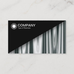 Diagonal V2 - Black - Silver Curtains Abstract Business Card