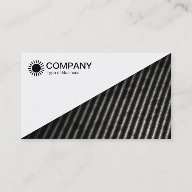 Diagonal V2 - White - Diagonal Line Abstract Business Card (Front)