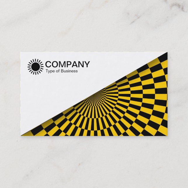 Diagonal V2 - White - Op Art Amber Business Card (Front)
