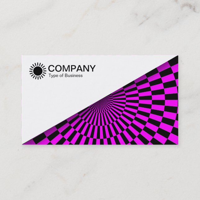 Diagonal V2 - White - Op Art Magenta Business Card (Front)