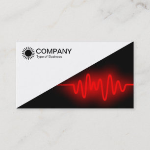 Diagonal V2 - White - Red Wave Business Card