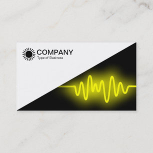 Diagonal V2 - White - Yellow Wave Business Card