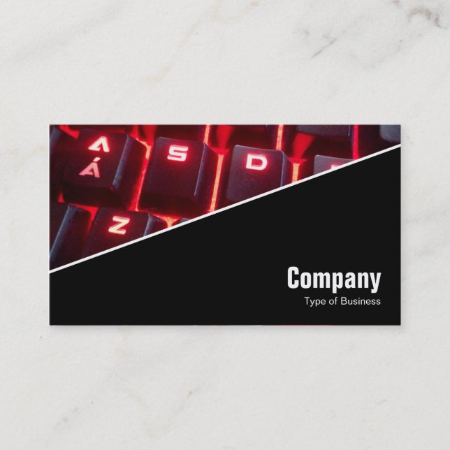Diagonal V3 - Black - Glowing Keyboard Business Card (Front)
