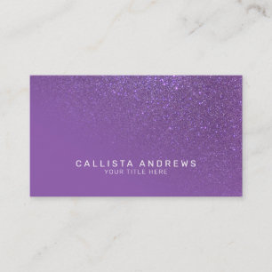 Diagonal Violet Purple Glitter Gradient Ombre Business Card